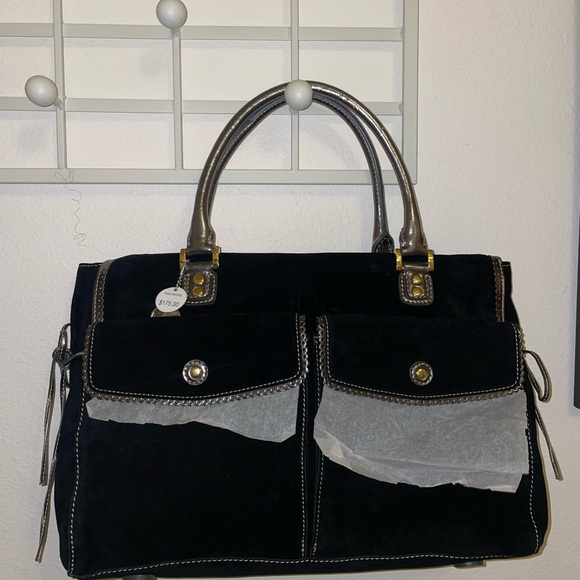 AEROSOLES Black Handbag with Gold and Silver Details - Picture 1 of 4